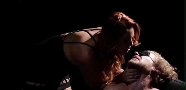  Redhead femdom banged by submissive lover